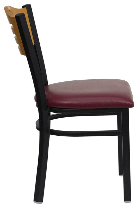 Black Restaurant Chair, Burgundy