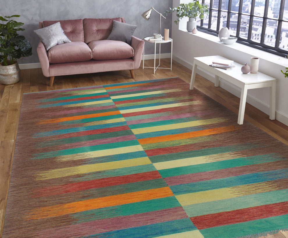 Winchester Kilim Pearlie Burgundy/Purple Rug, 8'2x11'5