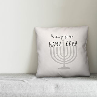 Happy Hanukkah Menorah 16"x16" Throw Pillow