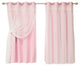 Lace Overlay Blackout Curtains, Newpink, 63"