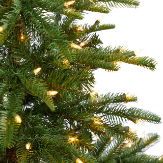 5' Layered Washington Spruce Faux Xmas Tree W/ Clear Lights & Bendable Branches