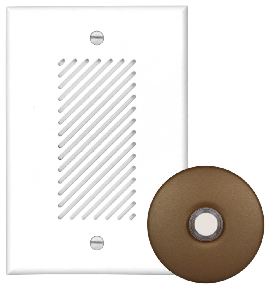 Single-Gang Electronic Door Chime Kit, Architectural Bronze Stucco Button