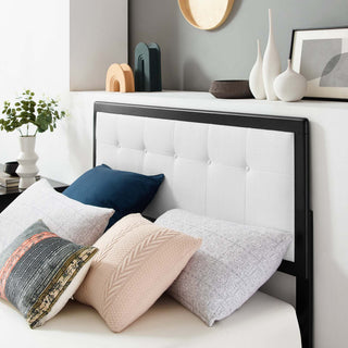 Platform Bed Frame, Full Size, Wood, Black White, Modern Mid-Century, Bedroom