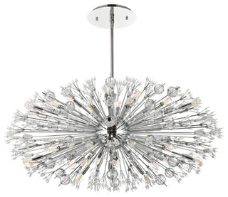 Victor 48" Crystal Starburst Oval Pendant, Chrome