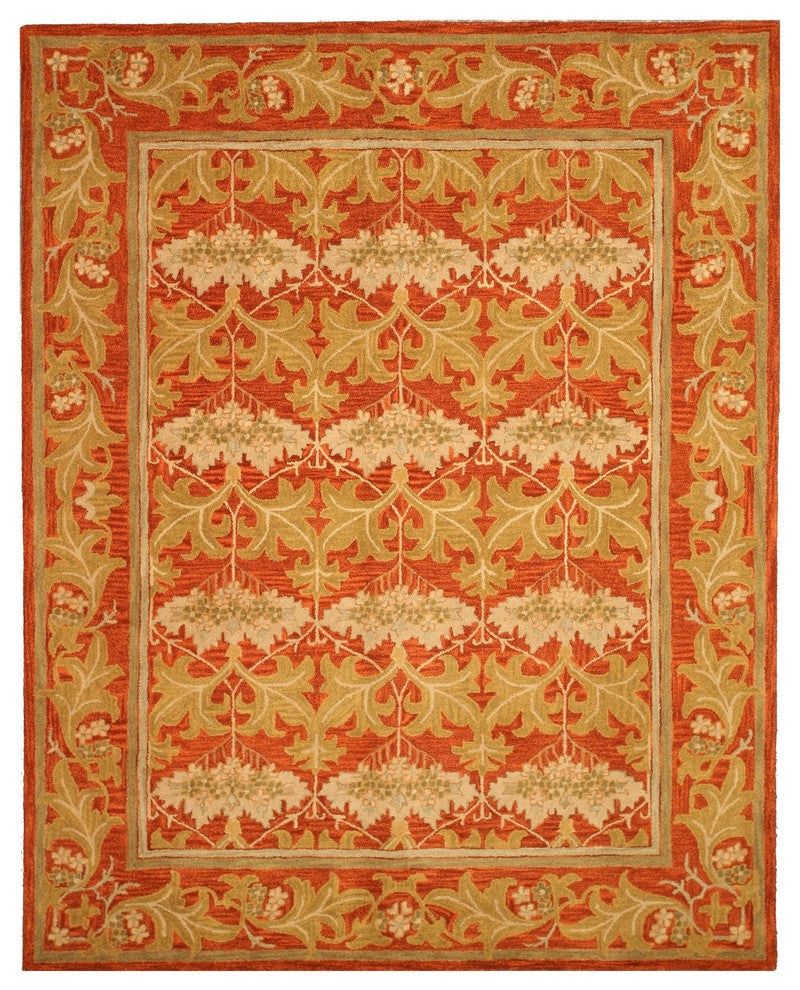 EORC Hand-tufted Wool Rust Transitional Oriental Morris Rug, Round 7'9"x7'9"