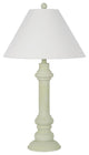Polyresin 30" Table Lamp with Linen Shade, Matte Green (Set of 2)