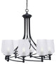 Capri 8-Light Chandelier, Matte Black/Clear Textured