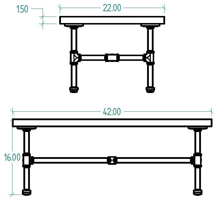 Corvallis Industrial Chic Coffee Table, Black Steel/Dark Wood