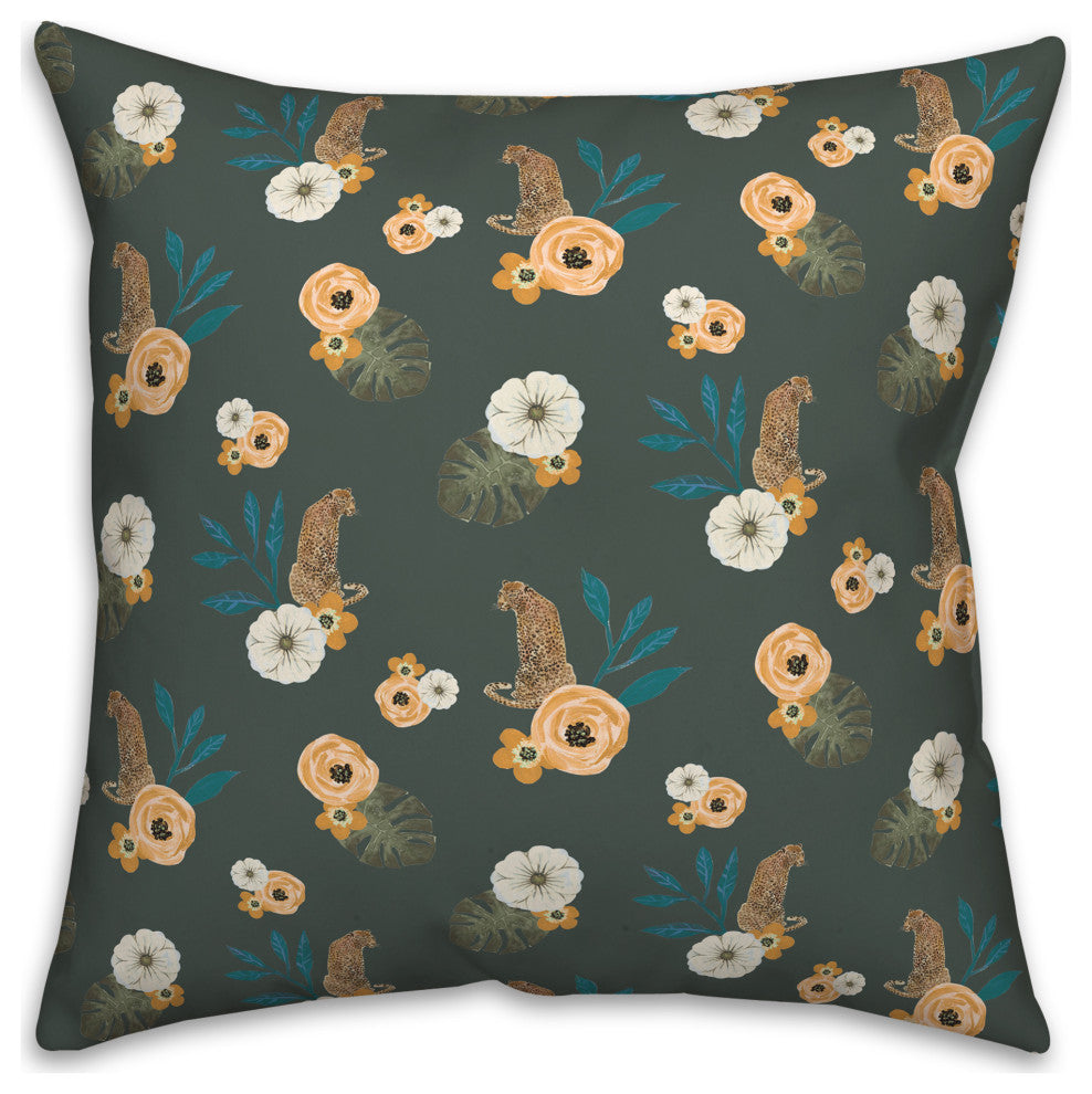 Tropical Jag Green 18x18 Spun Poly Pillow