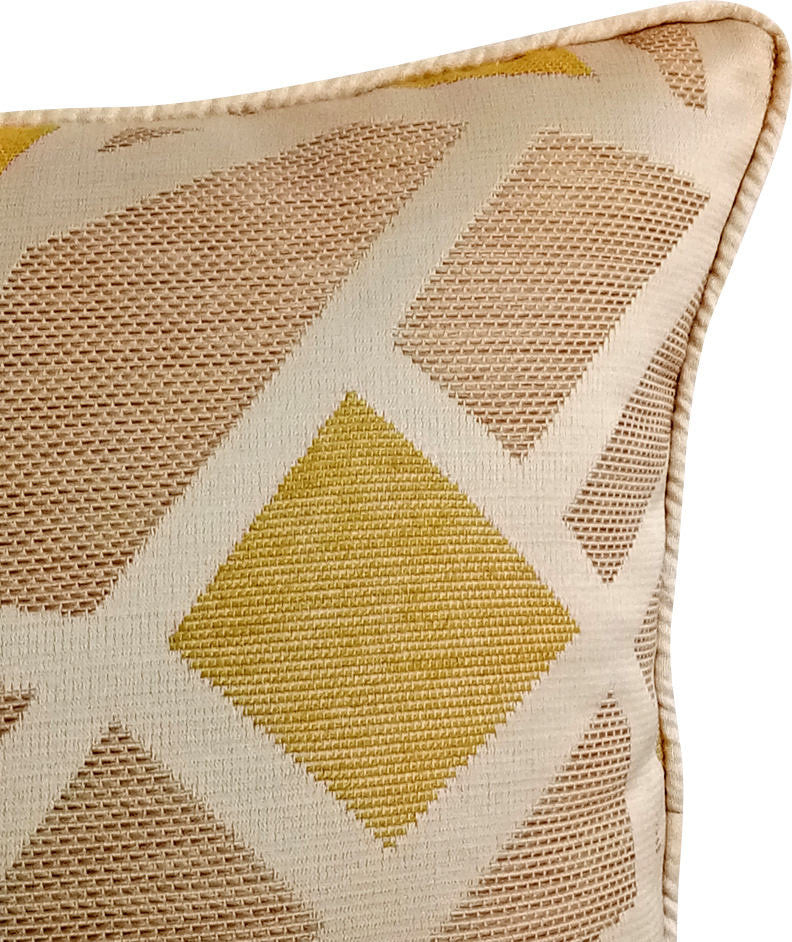 Yellow Throw Pillow Covers 16"x16" Art Silk, Tangled Trellis