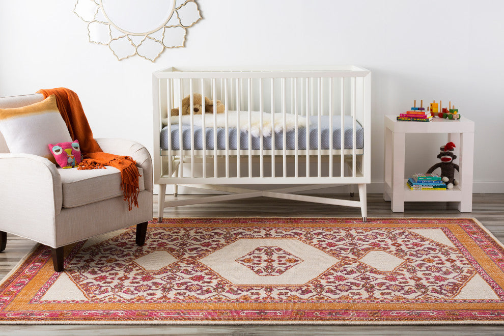 Surya Zahra ZHA-4010 2'x3' Rug, Ivory/Burnt Orange/Burgundy/Rose/Camel/Brown