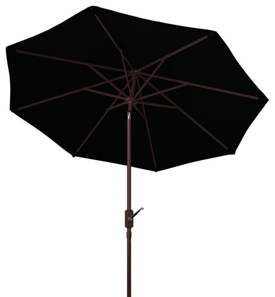 Safavieh Outdoor Herla 11ft Auto Tilt Market Umbrella Black
