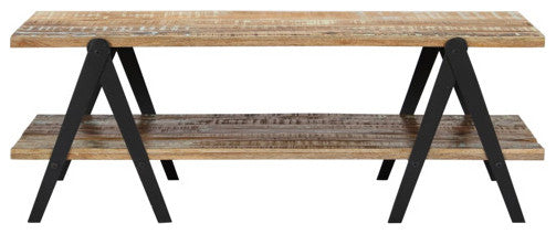 vidaXL Coffee Table End Table with Storage for Living Room Solid Reclaimed Wood