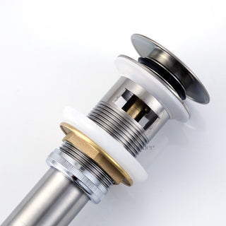 1-5/8" Push Pop-Up Drain Stopper With Overflow for Sink, Brushed Nickel