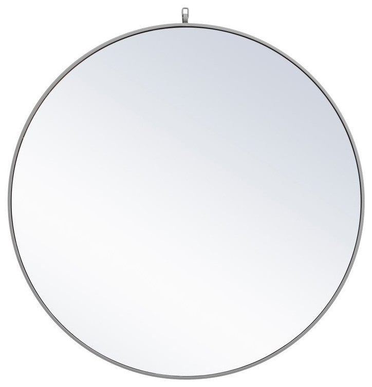Elegant Decor MR4064GR Metal Frame Round Mirror, Decorative Hook, 42"