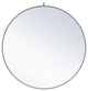 Elegant Decor MR4064GR Metal Frame Round Mirror, Decorative Hook, 42"