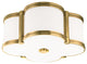 Chandler, 12" Flush Mount, Aged Brass Finish, Glass Shade
