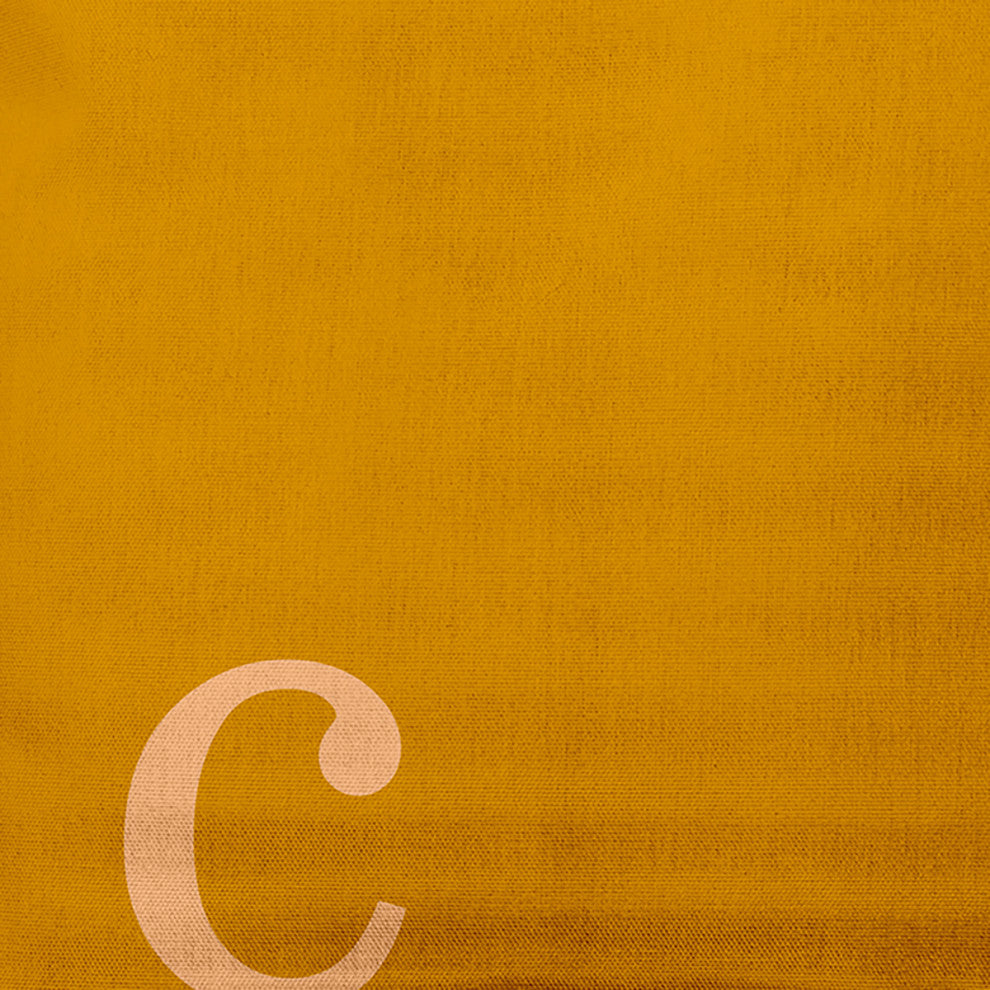 18" x 18" Modern Monogram Indoor/Outdoor Polyester Throw Pillow, Autumn Gold