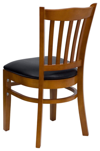 Cherry Wood Chair-Blk Vinyl