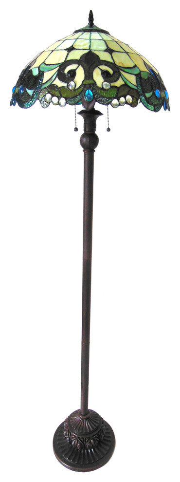 Dulce 2-Light Victorian Floor Lamp 18" Shade