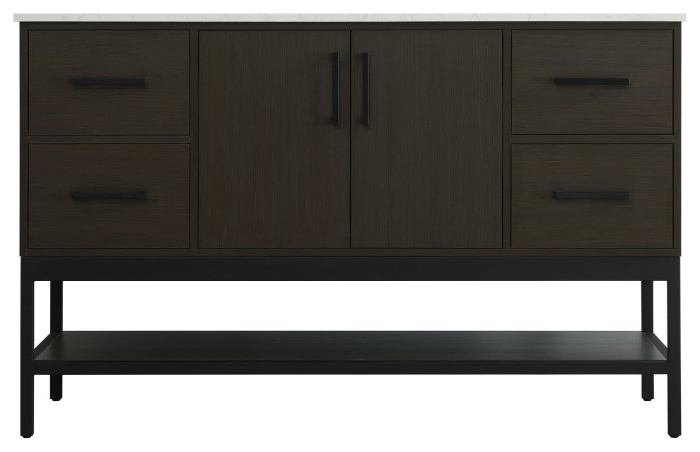 Home Living 54" Single Bathroom Vanity, Mocha Brown