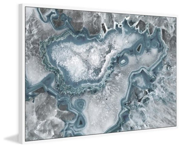 "Icy Layers" Floater Framed Painting Print on Canvas, 24"x16"