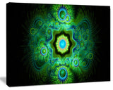 Cabalistic Bright Green Texture, Abstract Canvas Art Print, 20x12
