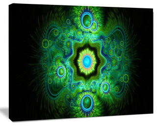 Cabalistic Bright Green Texture, Abstract Canvas Art Print, 20x12