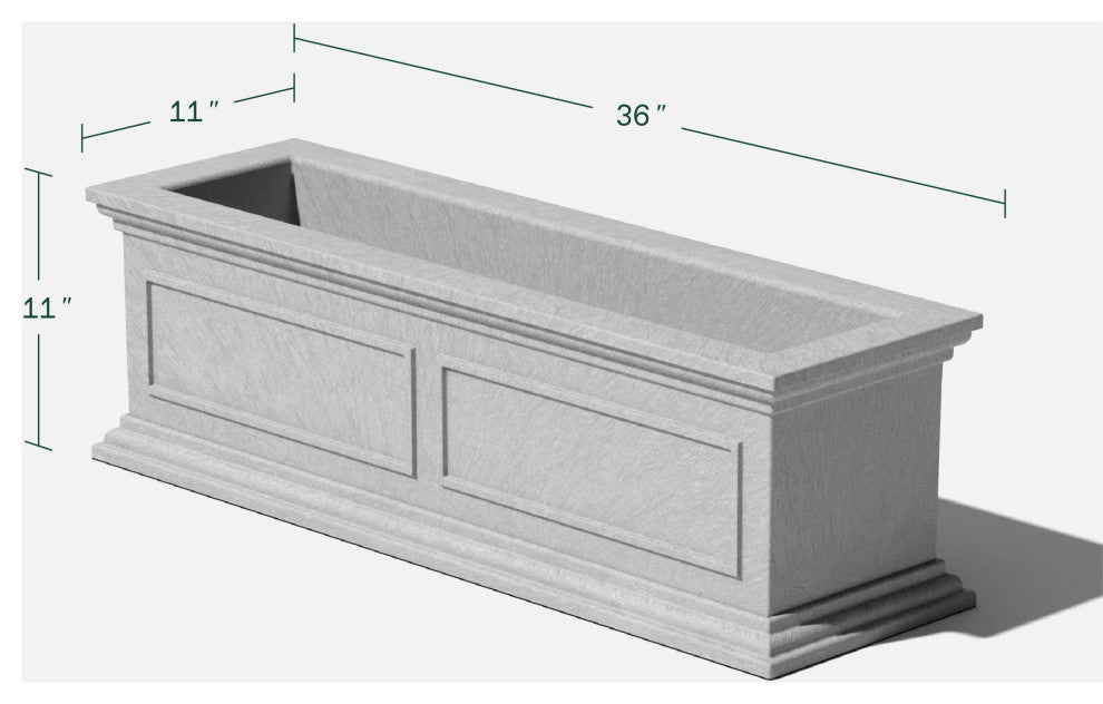 Brixton Planter Box, 36", Gray, 1 Pack