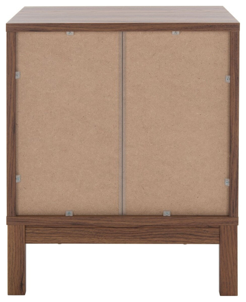 Safavieh Galio 2 Drawer Nightstand, Walnut/Gold