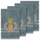 Linum Home Textiles Welcome Embellished, Teal, Hand Towel, 4-Piece Set