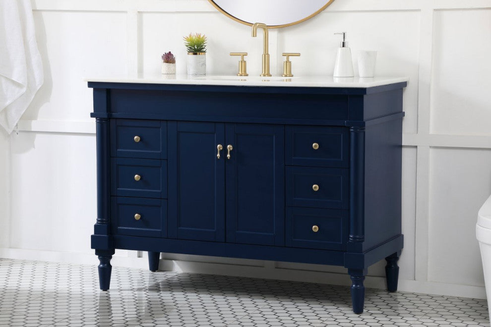 Lewis 48" Single Bathroom Vanity, Blue
