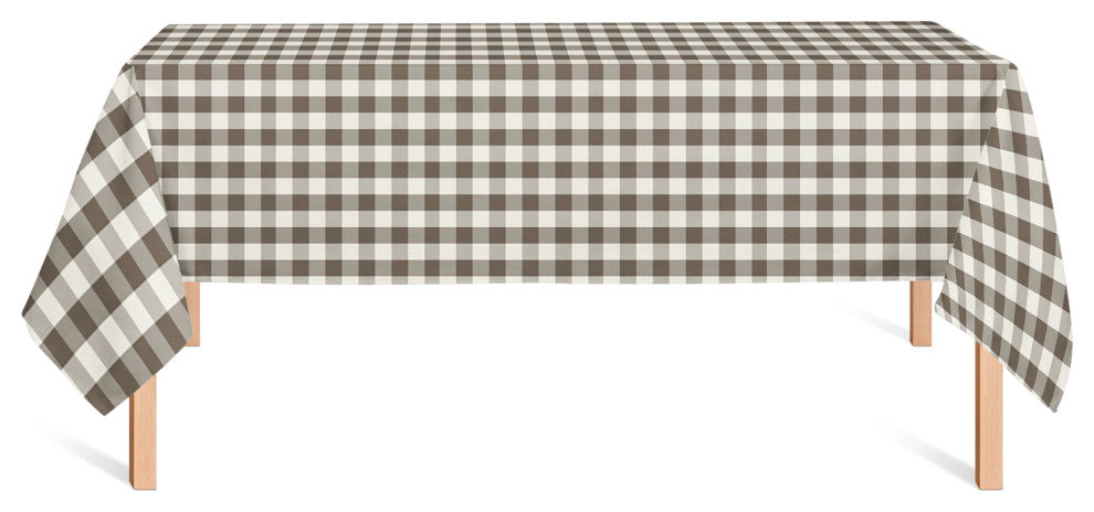Brown Gingham Pattern 58x102 Tablecloth