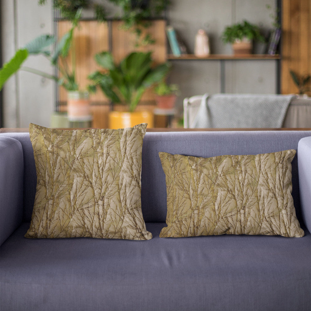 Burnished Bronze Yarns Shiny Fabric Luxury Throw Pillow, Double sided 12"x20"