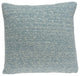 HomeRoots 20" x 7" x 20" Transitional Blue Cotton Pillow Cover With Down Insert