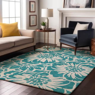 Premium Machine Washable Mayfield AMF551 Teal 9' x 12' Rug