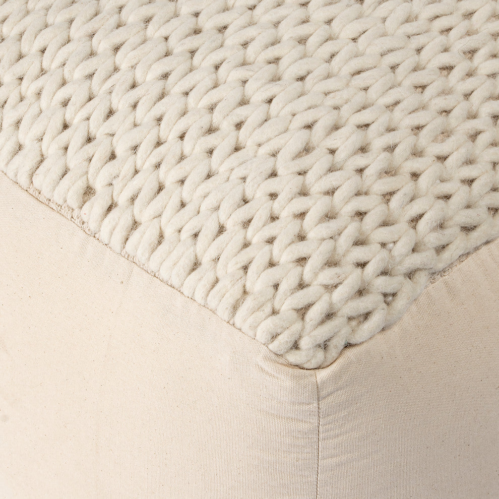 Fernandos Woven Cream Pouffe