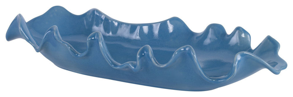 Uttermost Ruffled Feathers Blue Bowl