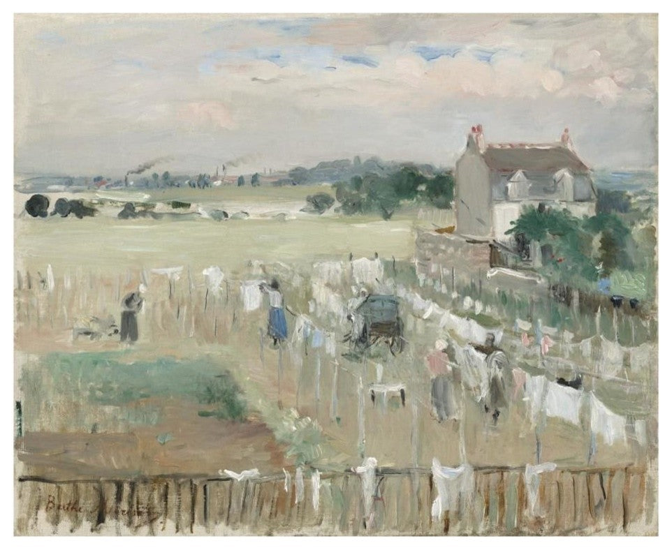 "Hanging the Laundry out to Dry, 1875" Paper Print by Berthe Morisot, 26"x22"