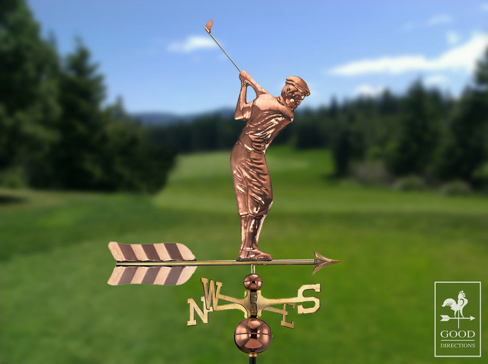 Golfer Weathervane, Pure Copper