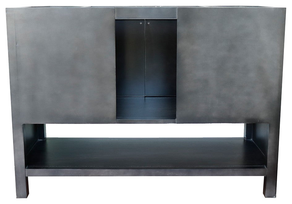 49" Single Vanity, Silvery Brown Finish With White Carrara Top