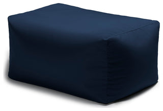 Leon Outdoor Patio Bean Bag Ottoman, Navy