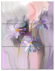 Blue Daisies Watercolor, Large Animal Triptych Canvas Art Print, 28x36, 3 Panels