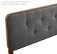 Platform Bed Frame, Full Size, Wood, Brown Walnut Grey Gray, Modern Contemporary