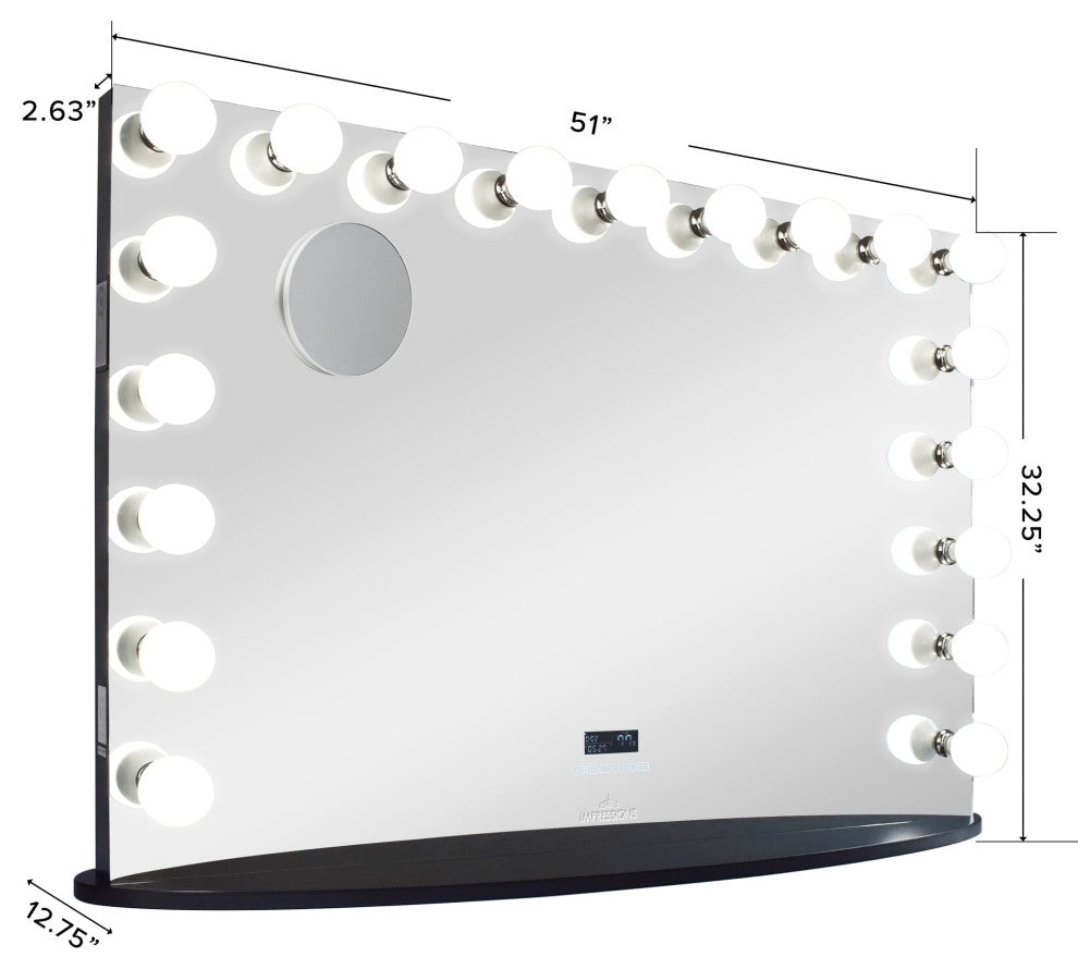 Hollywood Premiere Pro Max Vanity Mirror with Bluetooth, Black