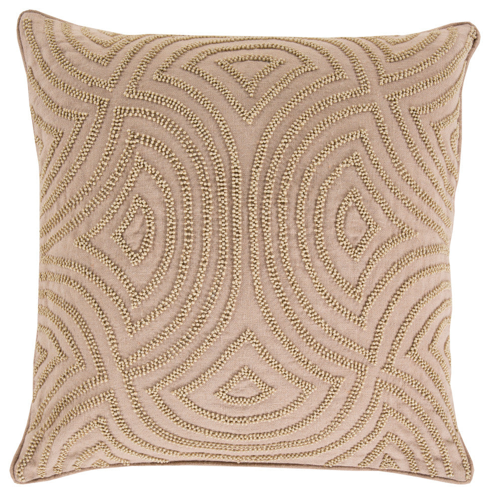Surya Skinny Dip SKD-004 18"x18" Pillow Kit, Ivory/Taupe