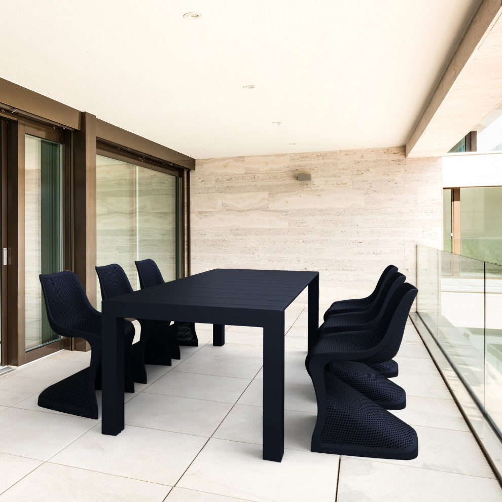 Compamia Bloom Extendable Patio Dining 7-Piece Set, Black