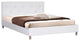 Barbara White Modern Bed With Crystal Button Tufting, Full Size