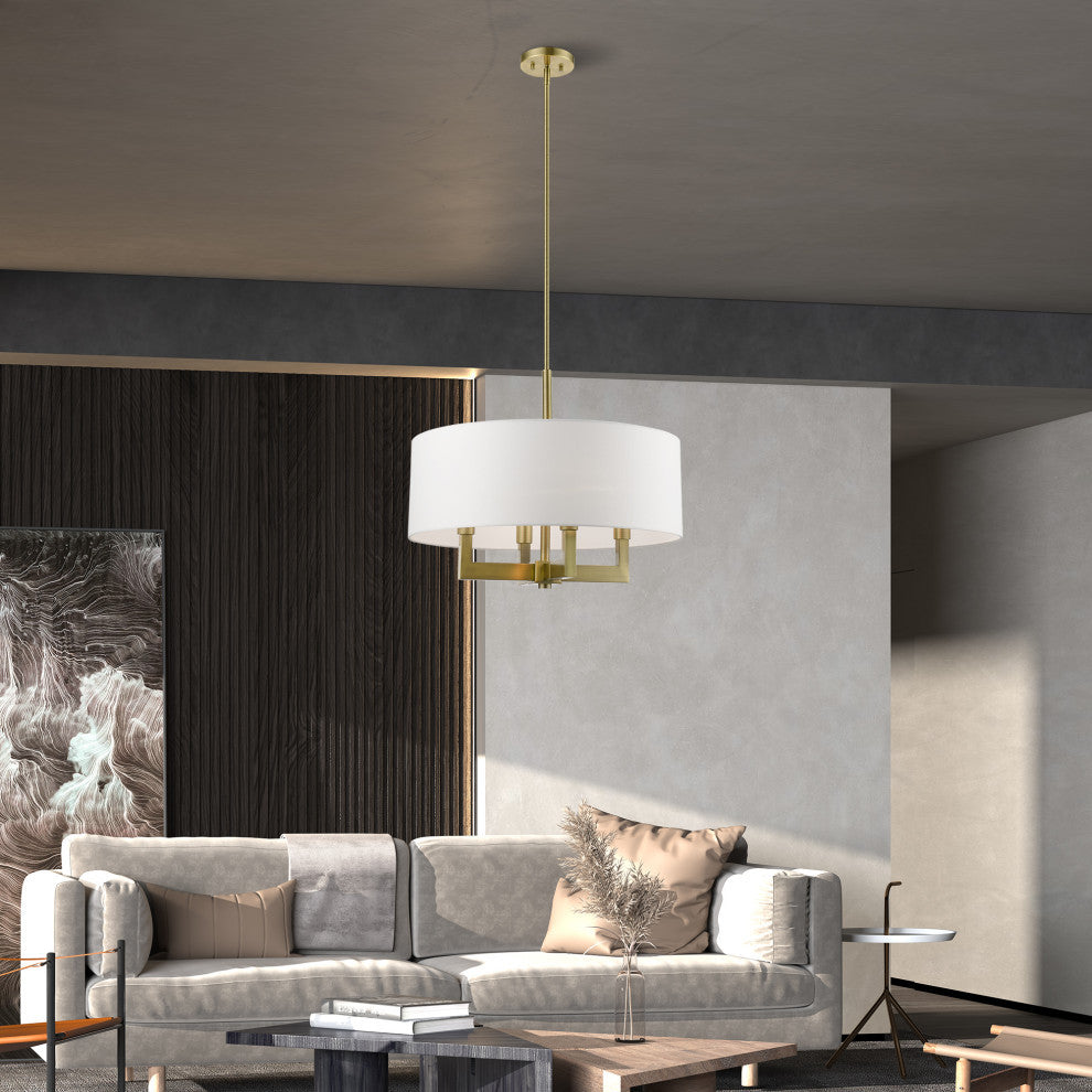 Cresthaven 4 Light Antique Brass Pendant Chandelier
