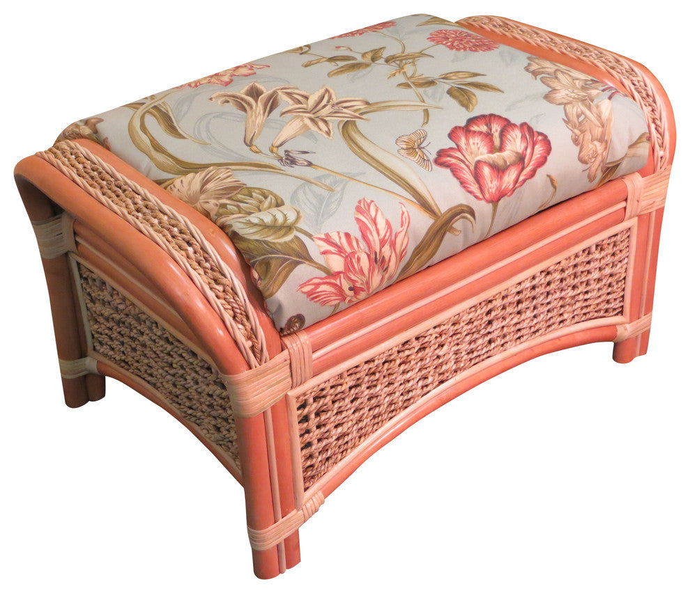 Spice Island Ottoman in Natural, Cream Fabric